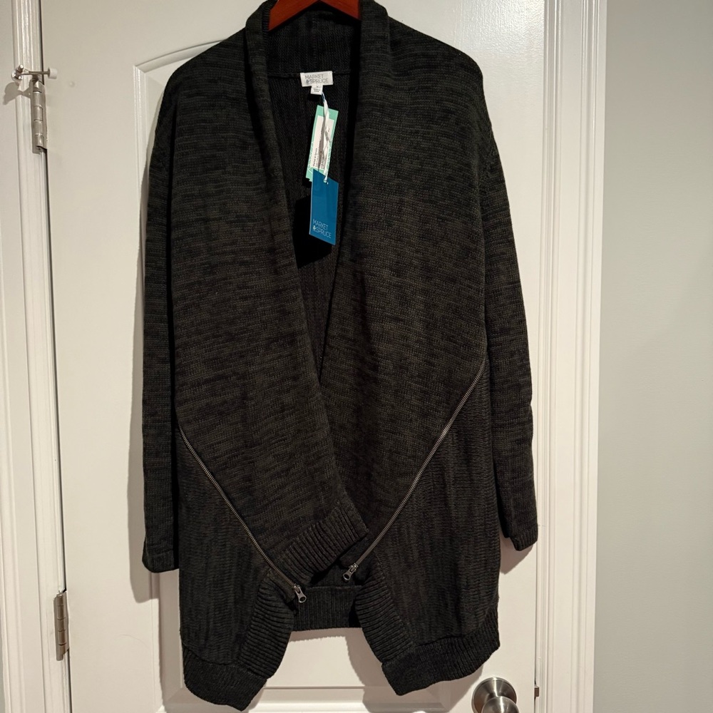 BNWT - Market & Spruce Dark Green Cardigan Sweater